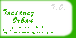 tacitusz orban business card